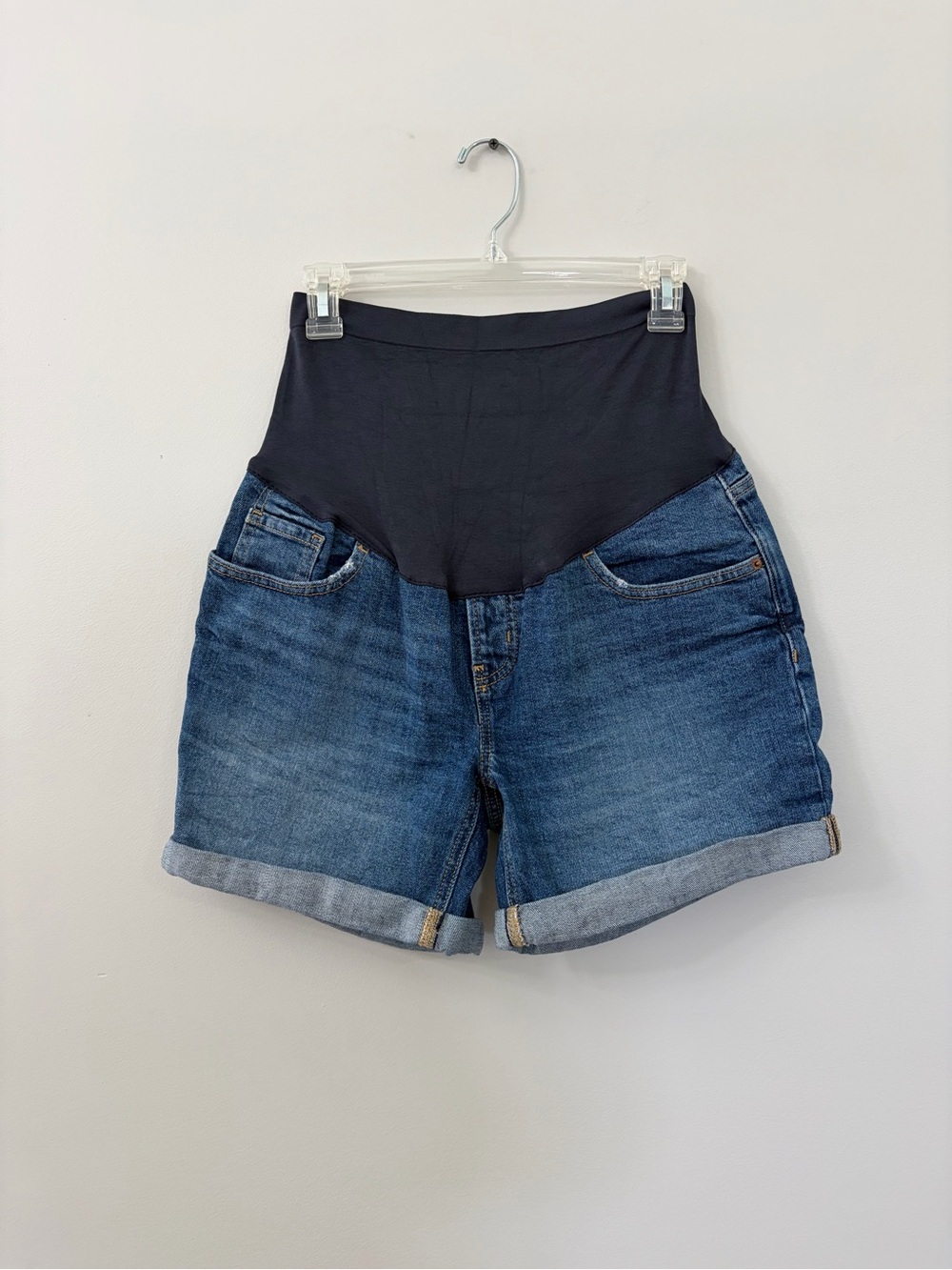 Old Navy Blue Denim Maternity Shorts with Support Panel